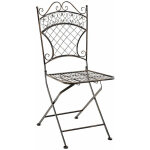Dcoshop26 - chaise de jardin pliable en fer forg bronze vieilli mdj10077