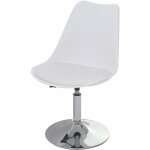 Dcoshop26 - chaise pivotante de cuisine salle  manger rglable en hauteur synthtique blanc pied chrom ...