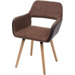 Décoshop26 - chaise de salle à manger bureau visiteur design rétro en tissu marron pied en bois clair ... Décoshop26 - chaise de salle à manger bureau visiteur design rétro en tissu marron pied en bois clair ...