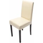 Décoshop26 - chaise de salle à manger cuisine en cuir crème pieds en bois foncé style moderne 040002332 ... Décoshop26 - chaise de salle à manger cuisine en cuir crème pieds en bois foncé style moderne 040002332 ...