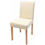 Chaise de salle � manger cuisine en synth�tique cr�me pieds en bois clair design moderne 040002342