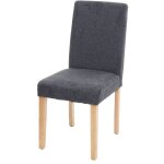 D�coshop26 - chaise de salle � manger cuisine en tissu gris pieds en bois clair design moderne 040002353 ...
