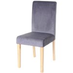 D�coshop26 - chaise de salle � manger cuisine en velours gris pieds en bois clair design moderne 040002310 ...