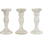 Ensemble de 3 chandelier bougeoirs porte - bougie style vintage 24cm en bois blanc vieilli 040002990 Ensemble de 3 chandelier bougeoirs porte - bougie style vintage 24cm en bois blanc vieilli 040002990