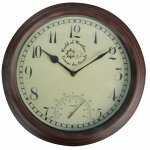 D�coshop26 - horloge murale de station avec thermom�tre 30, 5 cm tf007 dec022206