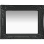 D�coshop26 - miroir mural rectangulaire style baroque 50x40 cm noir dec022853