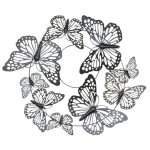 Dcoshop26 - objet de dcoration murale  suspendre en mtal noir motif papillons 72x61x6 cm 050000487 ...