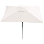 Dcoshop26 - parasol de jardin 2x3m rectangulaire inclinable polyester / aluminium 4, 5kg crme 040003892 ...