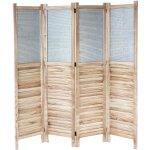 D�coshop26 - paravent 4 panneaux �cran de cloison de s�paration de pi�ce bois et m�tal 170x160x2cm 040003922 ...
