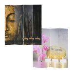 Décoshop26 - paravent 4 panneaux pans recto bouddha verso harmony 180x160 cm par04022 Décoshop26 - paravent 4 panneaux pans recto bouddha verso harmony 180x160 cm par04022