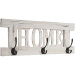 Décoshop26 - porte - manteau mural patère en bois blanc vintage avec 3 crochets 20x55cm med04052 Décoshop26 - porte - manteau mural patère en bois blanc vintage avec 3 crochets 20x55cm med04052