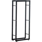 Dcoshop26 - range - bches tagre support bois de chemine 25x60x125 cm mtal mat noir dec10030