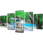 D�coshop26 - set de toiles murales imprim�es bouddha 200 x 100 cm - multicolore