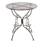 Dcoshop26 - table de jardin en fer forg diamtre  70 cm bronze vieilli mdj10045
