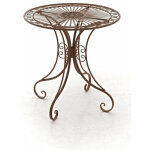 D�coshop26 - table de jardin en fer forg� diam�tre � 70 cm marron vieilli mdj10051