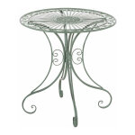 D�coshop26 - table de jardin en fer forg� diam�tre � 70 cm vert vieilli mdj10053