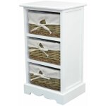 Décoshop26 - tagère commode design vintage en mdf blanc avec 3 paniers en saule blanc / naturel med05169 ... Décoshop26 - tagère commode design vintage en mdf blanc avec 3 paniers en saule blanc / naturel med05169 ...
