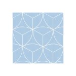 D�coweb - sol vinyle textile �conomique - rosace g�om�trique - bleu - rouleau de 4m x 2m