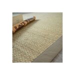 Dcoweb - tapis jonc de mer kalapa fin panama - ganse coton taupe - 160 x 230 cm