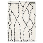 Tapis motif berbère à poils longs - itahari - noir et blanc cassé - 120 x 170 cm Tapis motif berbère à poils longs - itahari - noir et blanc cassé - 120 x 170 cm