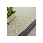 Décoweb - tapis sisal quintana blanchi - ganse coton anthracite - 140 x 200 cm Décoweb - tapis sisal quintana blanchi - ganse coton anthracite - 140 x 200 cm