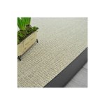 D�coweb - tapis sisal quintana blanchi - ganse coton anthracite - 200 x 290 cm