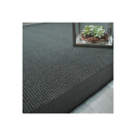 D�coweb - tapis sisal yucatan noir - ganse coton noire - 80 x 150 cm