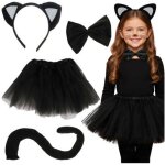 Deguisement de chaton noir pour filles ensemble 4 pieces 3 10 ans