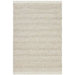 Deladeco - tapis moderne en laine rectangle tiss main dalma beige 80x150