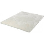 Deladeco - tapis en peau de mouton synthtique shaggy berenike ivoire  80