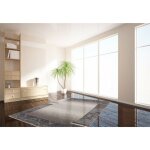Deladeco - tapis rectangle contemporain pour salon bohème taupe 60x110 Deladeco - tapis rectangle contemporain pour salon bohème taupe 60x110