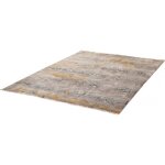 Deladeco - tapis vintage rayé avec franges à courtes mèches pune taupe 40x60 Deladeco - tapis vintage rayé avec franges à courtes mèches pune taupe 40x60