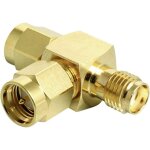 Adaptateur y pour antenne wifi delock 88710 [2x sma mle - 1x sma femelle] or d40226