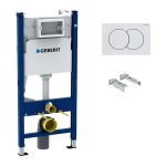 Delta pack bati - support geberit duofix 112cm + plaque de commande blanche delta01 + fixations murales ...