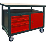 Dema - etabli mobile 3 tiroirs - 1 porte - 1200 x 600 mm