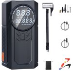 D�marreur de saut portable avec compresseur d'air, batterie de voiture 8000mah, gonfleur de pneus 150psi, ...