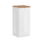 Demi - colonne 1 porte panier � linge april blanc et bois