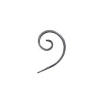 Demi volute finition queue de poisson - hauteur 110mm largeur 90mm plat de 20x6mm - fer forg� - � souder ...