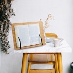 Denuotop - support de livre cuisine tablette ordinateur 28 cm en bois, porte - livre pliable et r�glable ...