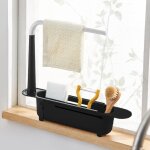 Denuotop - support de rangement tlescopique pour vier de cuisine, cratif, pour ponges, savon, vaisselle, ...