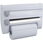 Porte - rouleau de cuisine metaltex avec aide � la d�coupe blanc