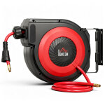 D�rouleur de tuyau mural avec m�canisme d'enroulage, 16, 5 m, rouge et noir