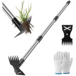 D�sherbeur � double t�te � long manche, d�broussailleuse � main et houe de jardin, adapt� � l'am�nagement ...