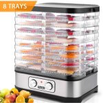D�shydrateur aliment aire 8 plateaux 400 w pour l�gume fruit viande, r�glages de temp�rature avec bouton ...