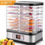 D�shydrateur alimentaire 8 plateaux 400 w, avec minuterie et r�glages de temp�rature, ecran � led, pour ...