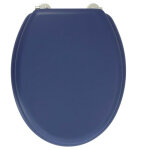 Gelco - design abattant wc dolce - charnieres inox - bois moule - bleu marine