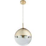 Design pendule plafonnier boule de verre salon salle � manger luminaire suspendu or globo 15856