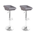 Designetsamaison - lot de 2 tabourets de bar design gris - udine