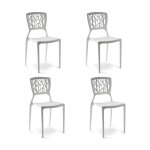 Designetsamaison - lot de 4 chaises blanches - verdi