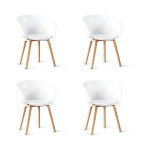 Designetsamaison - lot de 4 chaises scandinaves blanches - vali